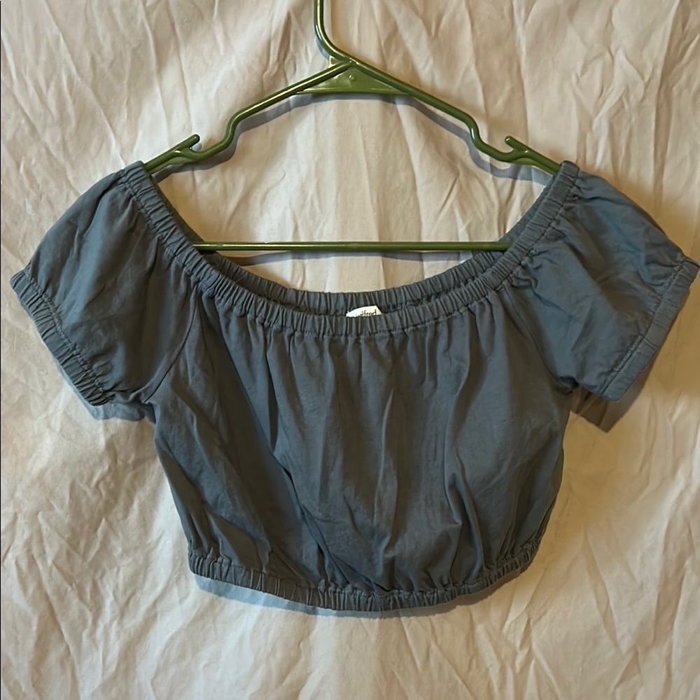 Wilfred green Puff Sleeve Crop Blouse